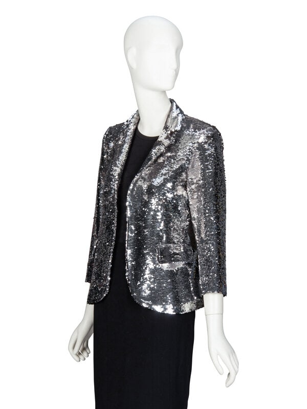 LIBERTINE, SILVER SEQUINED TAILORED JACKET - 2