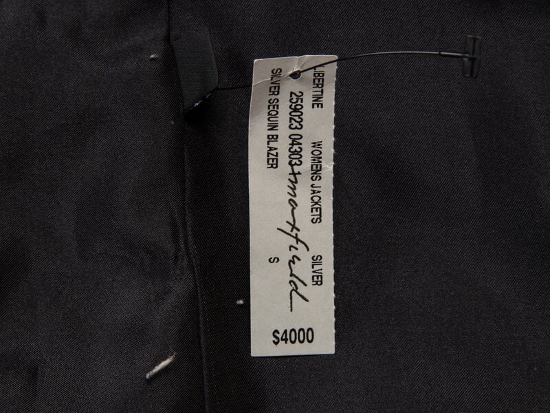 LIBERTINE, SILVER SEQUINED TAILORED JACKET - 5