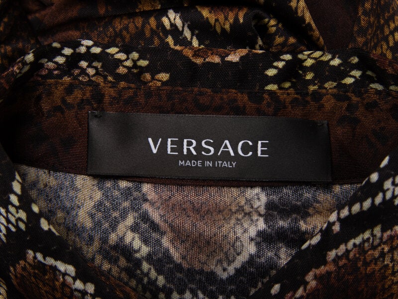 VERSACE, SNAKESKIN PRINT STRETCH DRESS  - 4