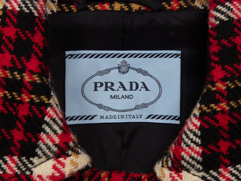 PRADA, PLAID TWEED CROP JACKET - 4
