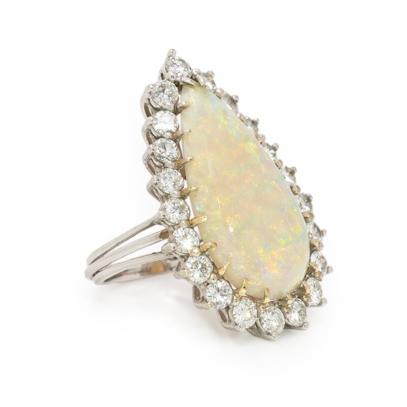 OPAL AND DIAMOND RING - 2