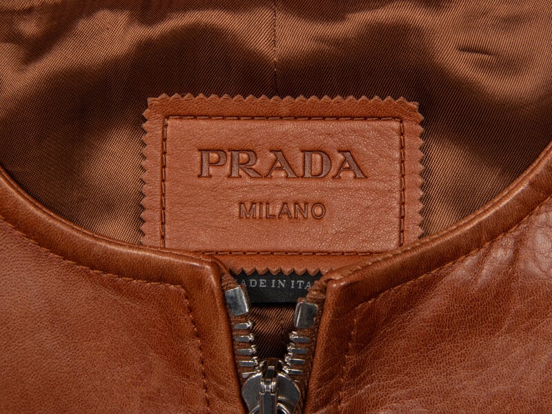 PRADA, FEATHER-TRIM LEATHER JACKET - 4