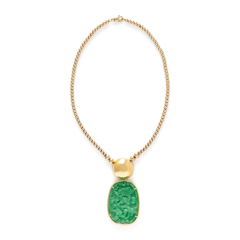 JADE AND YELLOW GOLD NECKLACE (1 of 3)