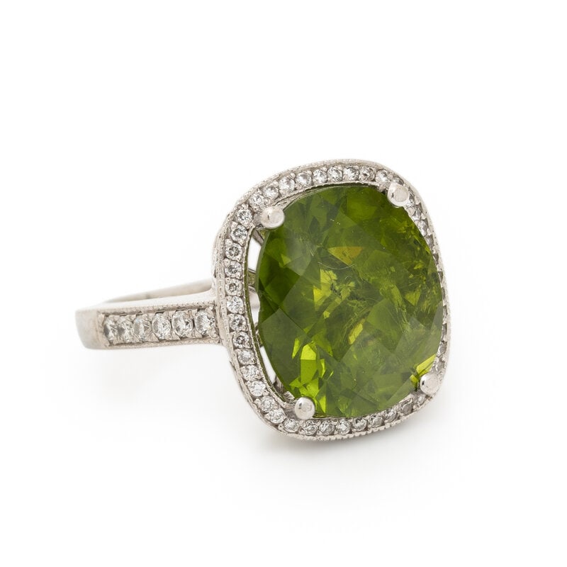 PERIDOT AND DIAMOND RING - 2