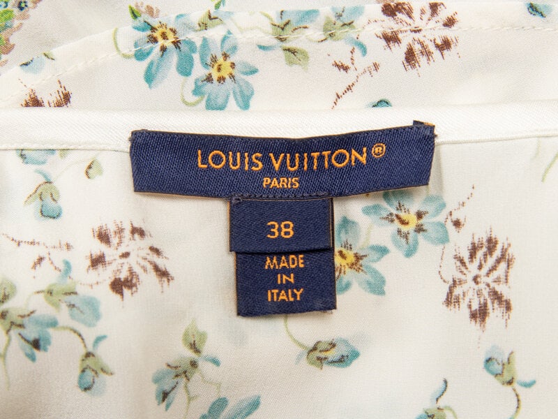 LOUIS VUITTON, FLORAL SILK RUFFLE DRESS - 4