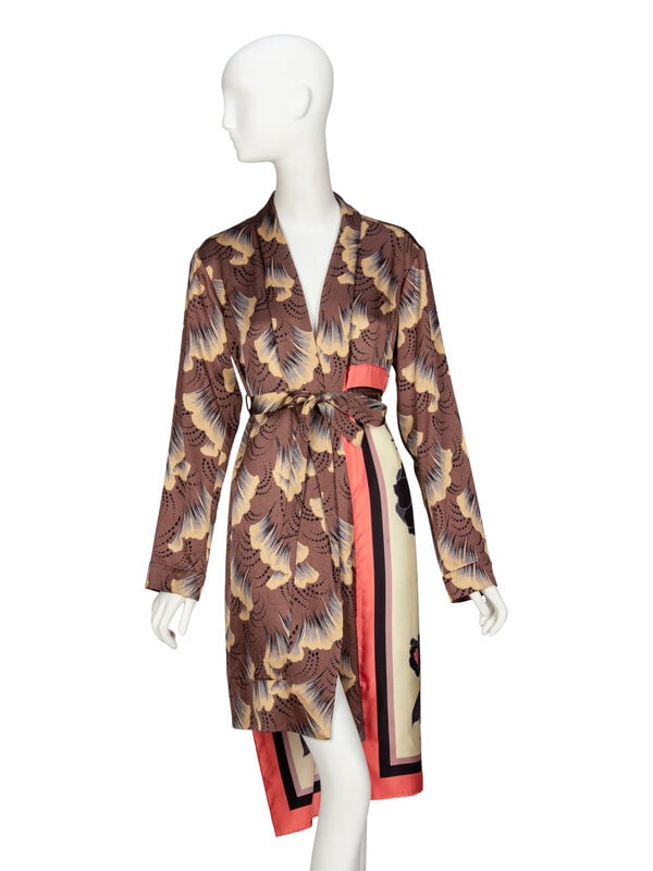 DRIES VAN NOTEN, BELTED PRINTED ROBE (1 of 5)