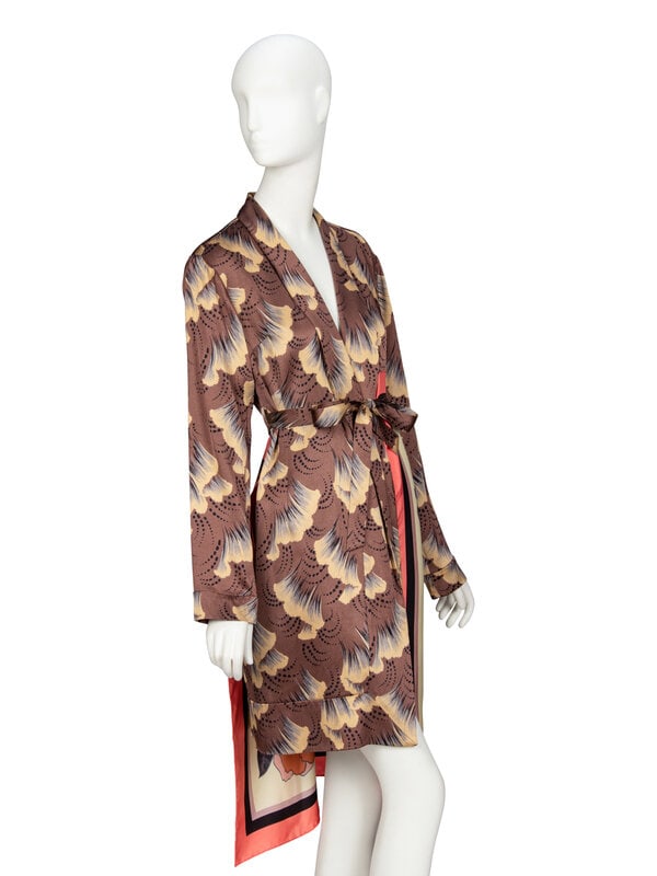 DRIES VAN NOTEN, BELTED PRINTED ROBE - 2