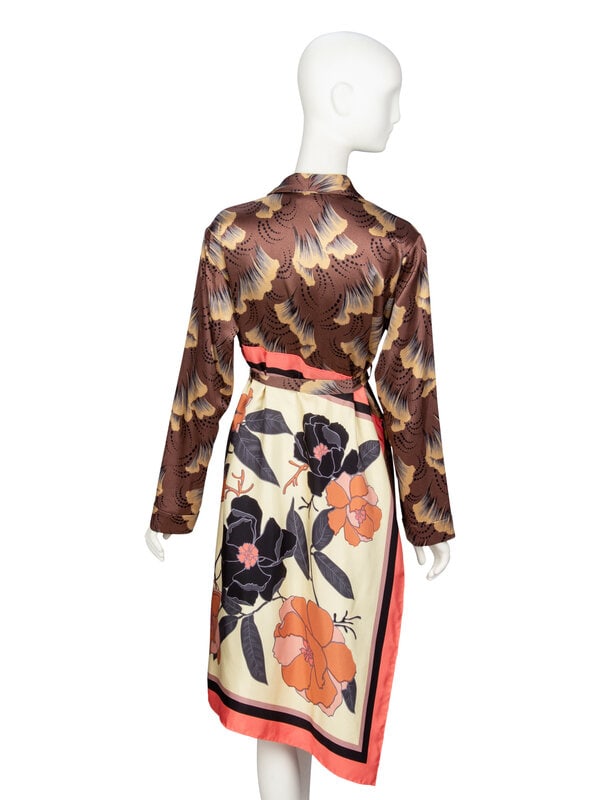 DRIES VAN NOTEN, BELTED PRINTED ROBE - 3