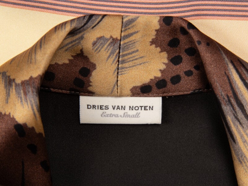DRIES VAN NOTEN, BELTED PRINTED ROBE - 4