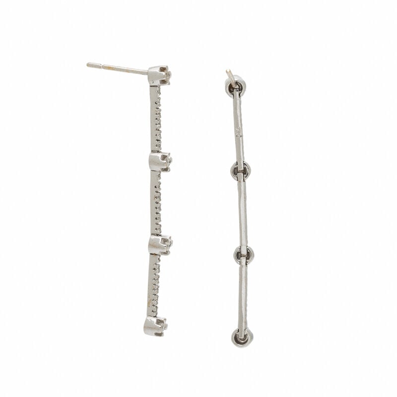 WHITE GOLD AND DIAMOND DROP EARRINGS - 2