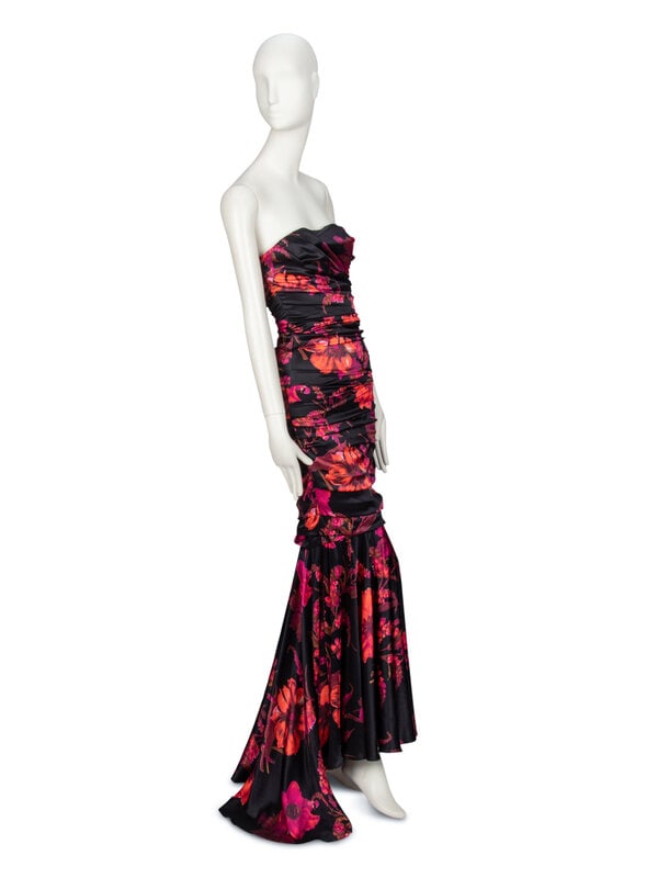 DOLCE & GABBANA, DRAPED FLORAL PRINT GOWN - 2