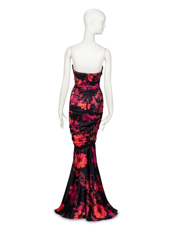 DOLCE & GABBANA, DRAPED FLORAL PRINT GOWN - 3