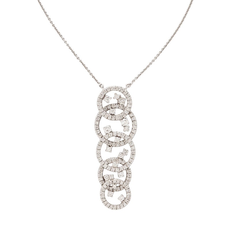 WHITE GOLD AND DIAMOND CIRCLE PENDANT NECKLACE (1 of 3)
