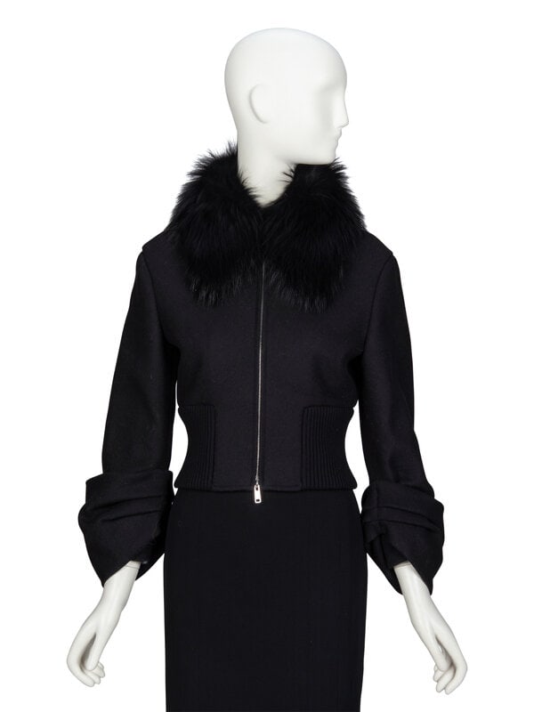 PRADA, FUR COLLAR CROP JACKET, A/W 2013 (1 of 4)