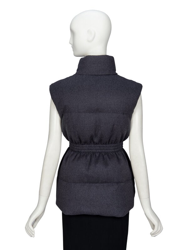 PRADA, BELTED WOOL PUFFER VEST - 3