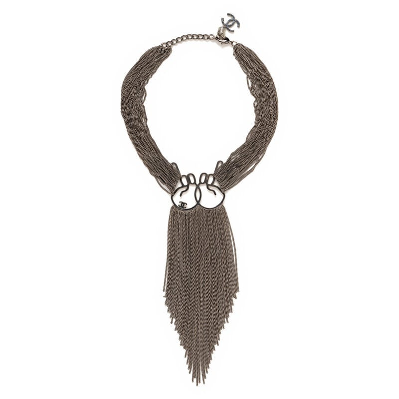 CHANEL, PEACE SIGN CHAIN FRINGE NECKLACE, 2016 - 2