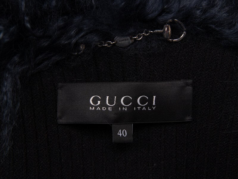 GUCCI, BLUE MONGOLIAN LAMB VEST - 4