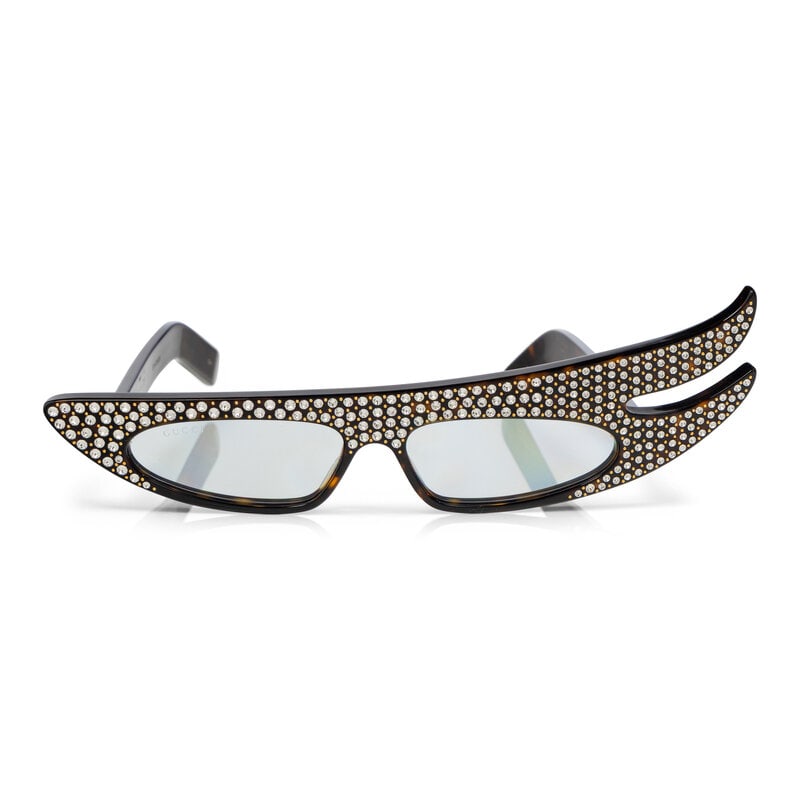 GUCCI, 'HOLLYWOOD FOREVER' RHINESTONED CAT EYE SUNGLASSES (1 of 4)