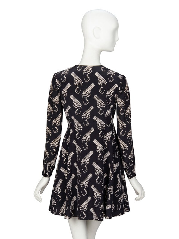 SAINT LAURENT, GUN-PRINT SILK MINIDRESS - 3