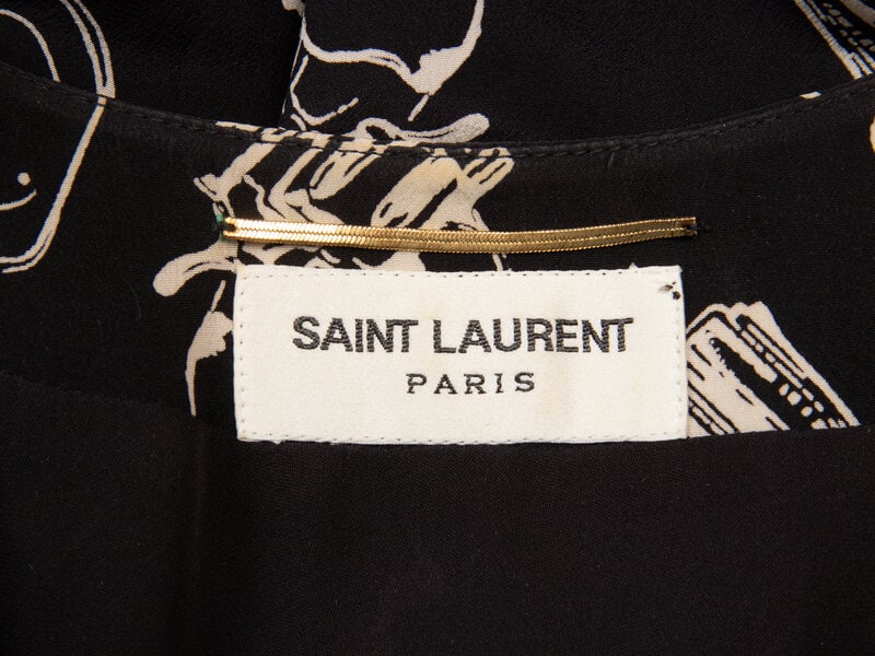 SAINT LAURENT, GUN-PRINT SILK MINIDRESS - 4