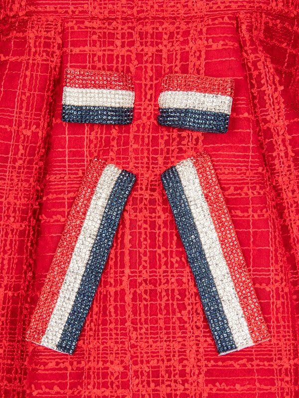 THOM BROWNE, SCUPTURAL RED TWEED JACKET - 5