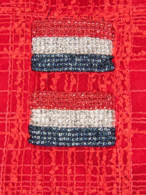 THOM BROWNE, SCUPTURAL RED TWEED JACKET - 6