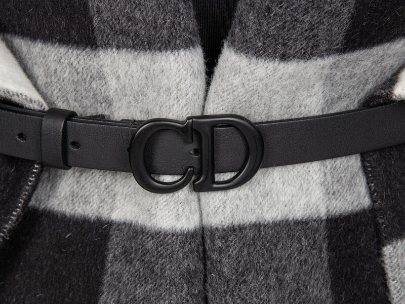 CHRISTIAN DIOR, BELTED PLAID SCARF BOLERO/SHAWL - 5