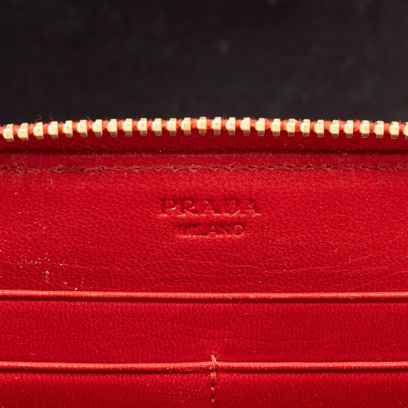 PRADA, SMOKING LIPS LEATHER CLUTCH & WALLET - 4