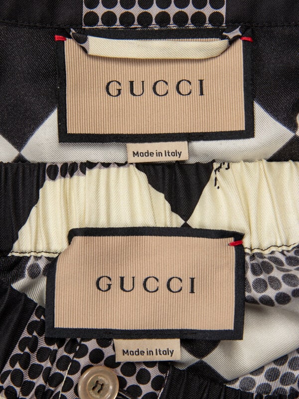 GUCCI, PRINTED SILK TWILL PAJAMA ENSEMBLE - 4