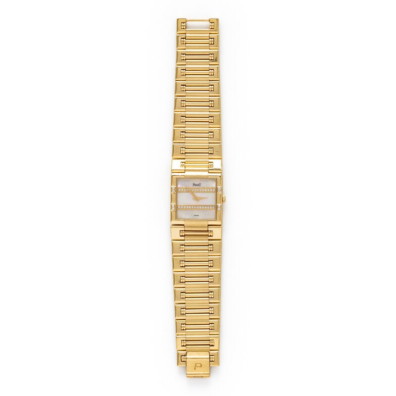 PIAGET, REF. 80327K81 'DANCER' 18K YELLOW GOLD WATCH WITH MOTHER-OF-PEARL AND DIAMOND DIAL, BOX & EX - 2