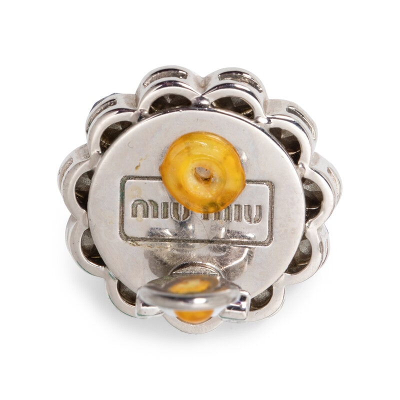 PRADA & MIU MIU, THREE BROOCHES & TWO PAIRS OF EAR CLIPS - 3