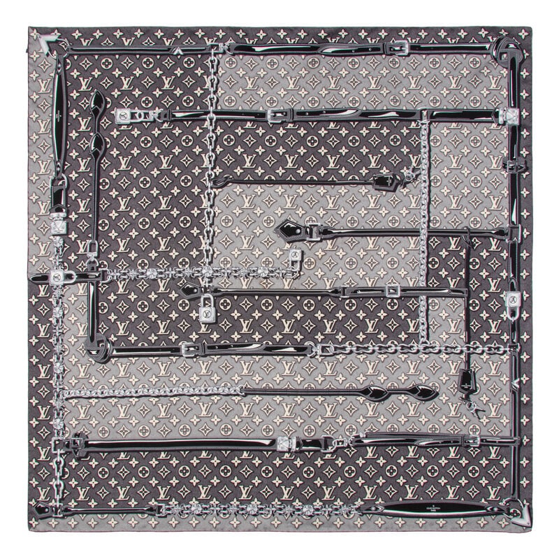 LOUIS VUITTON, THREE PRINTED SILK SCARVES - 2