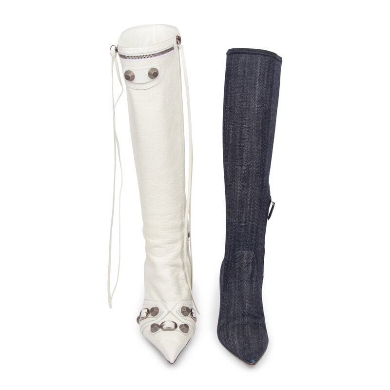 TWO PAIRS OF DESIGNER BOOTS, BALENCIAGA AND MIU MIU  - 2