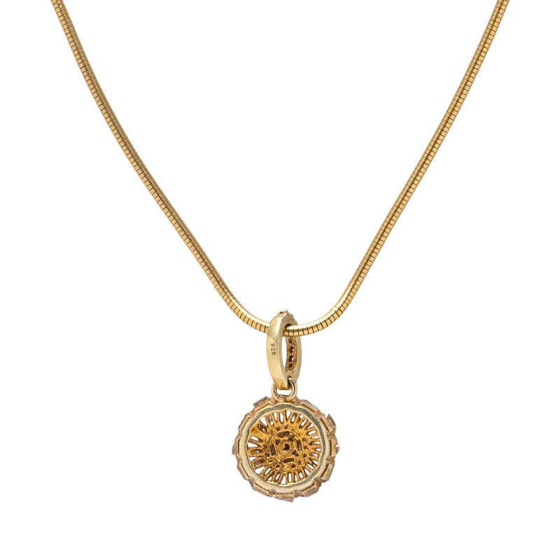 YELLOW GOLD, STERLING SILVER, AND DIAMOND PENDANT NECKLACE - 3