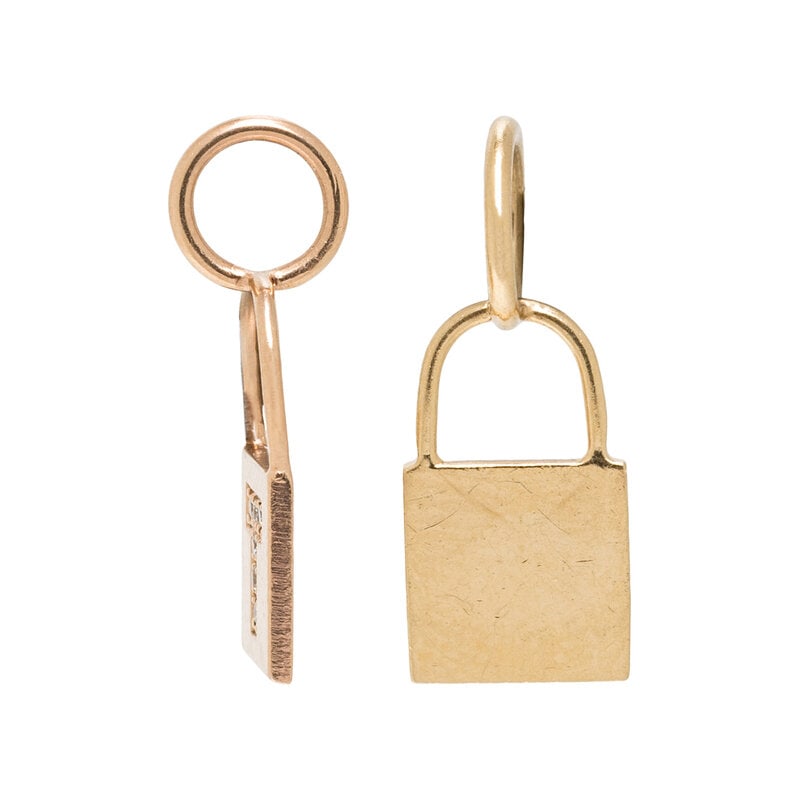 BICOLOR GOLD AND DIAMOND CARABINER BRACELET WITH TWO INITIAL CHARMS - 2