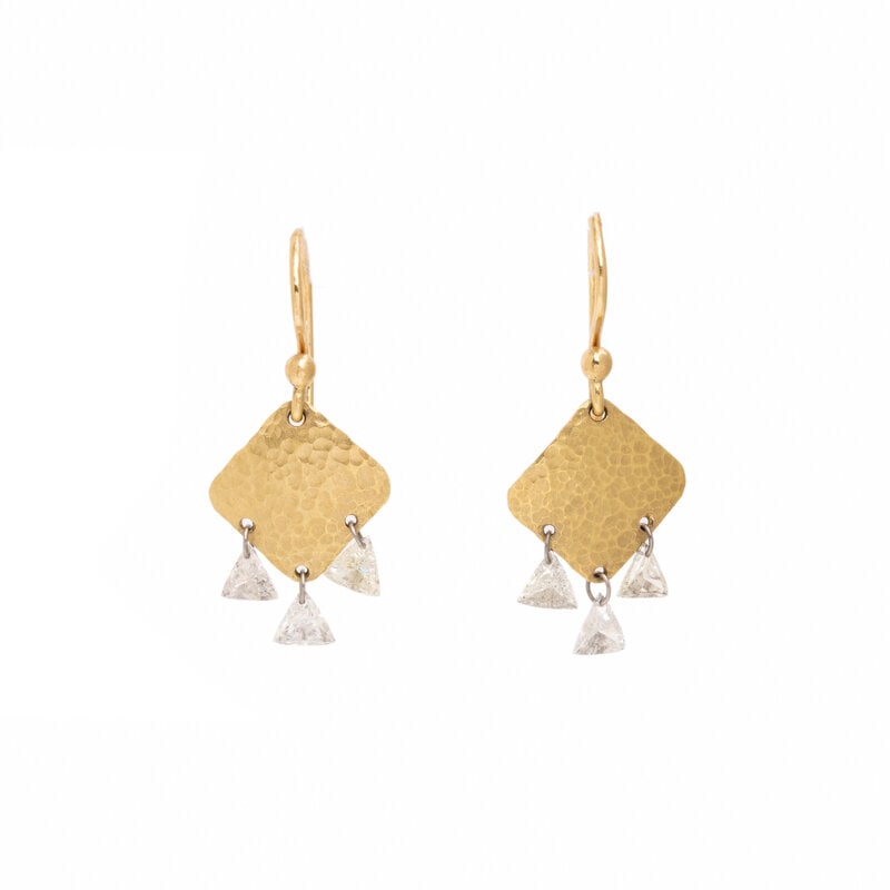 YELLOW GOLD AND DIAMOND EARRINGS  (1 of 2)