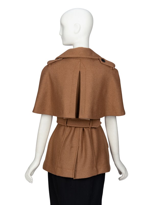 BURBERRY, SHORT WOOL CAPELET COAT - 3