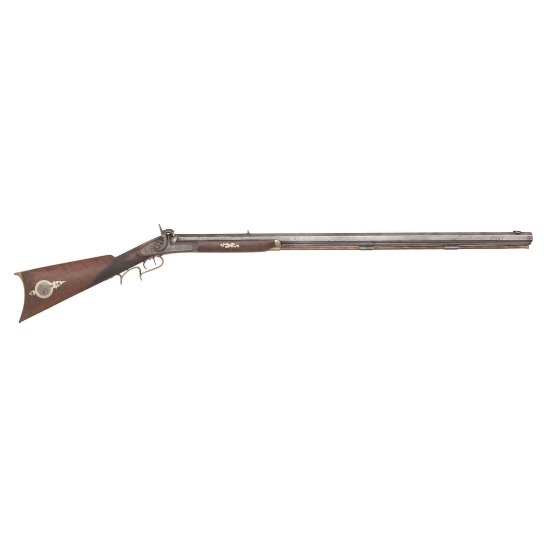 W Baker of Port Gibson, MS Marked Antebellum Half Stock Percussion Plains Style Rifle (1 of 7)