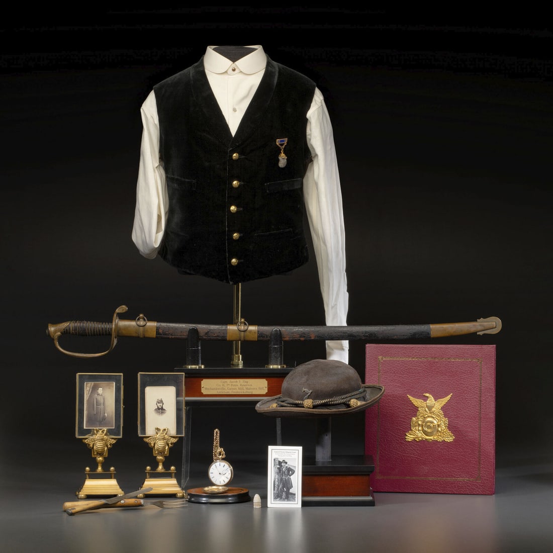 Archive of Captain Jacob T. Zug 36th PA Infantry (7th PA Reserves), POW at Gaines Mill, WIA at: Archive of Captain Jacob T. Zug 36th PA Infantry (7th PA Reserves), POW at Gaines Mill, WIA at Fredericksburg American Civil War The archive includes the following items: 1) An etched blade Collins &a