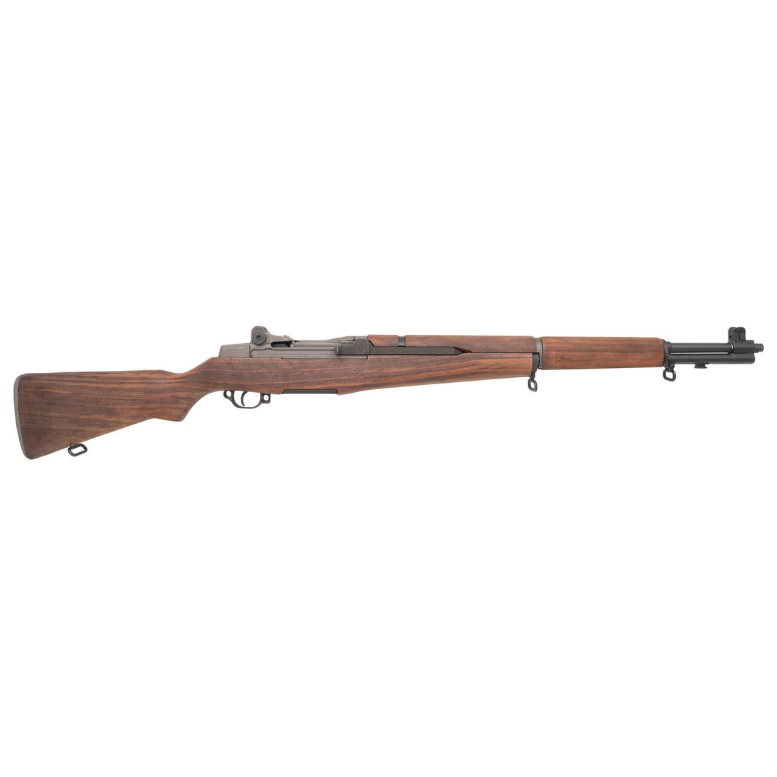 **Springfield Armory M1 Garand: **Springfield Armory M1 Garand .30-06. 24" barrel length. SN: 384018. Parkerized refinish overall mounting CMP walnut semi-pistol grip stock and T105 pattern sights with small rear aperture. Long stro
