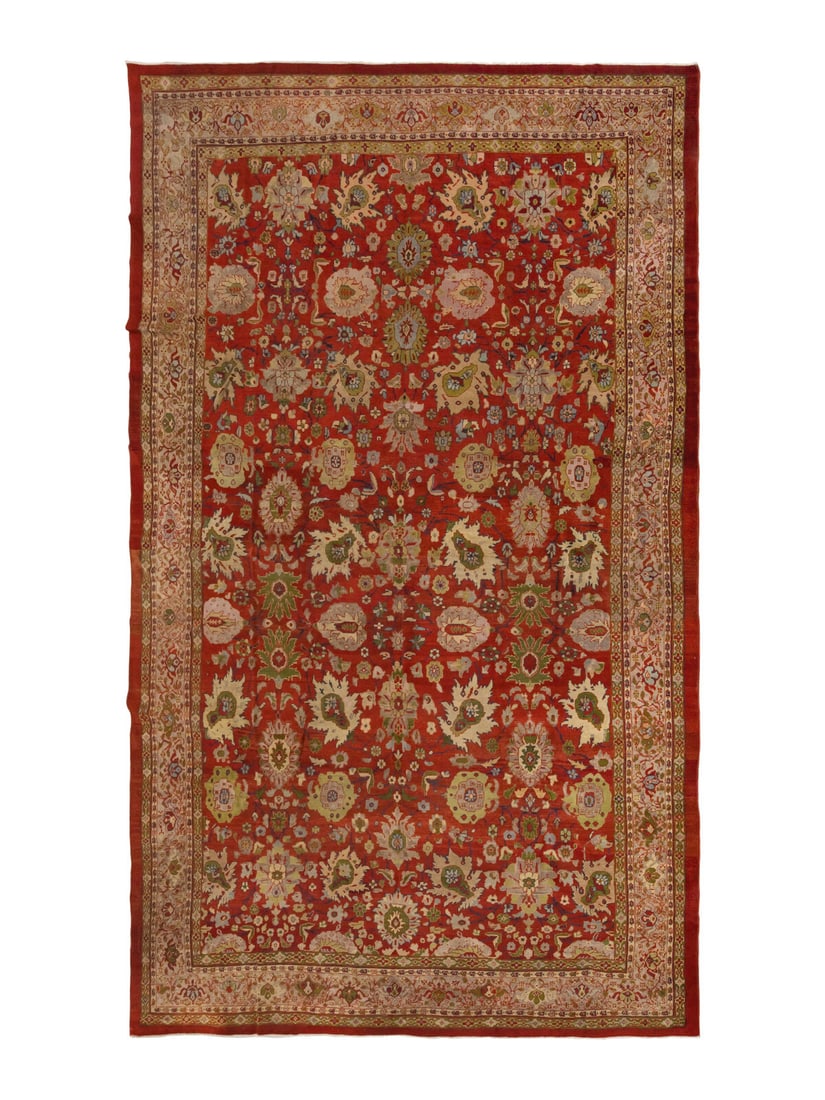 A Mahal Rug: A Mahal Rug Central Persia, Late 19th Century 18 feet 11 inches x 12 feet 3 inches. Property from a Private Family Trust This lot is located in Chicago.