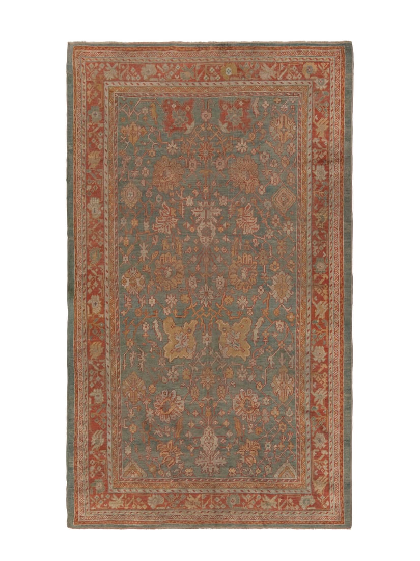 An Oushak Carpet: An Oushak Carpet West Anatolia, Late 19th Century 12 feet 4 inches x 8 feet 2 inches. Property from a Private Family Trust This lot is located in Chicago.