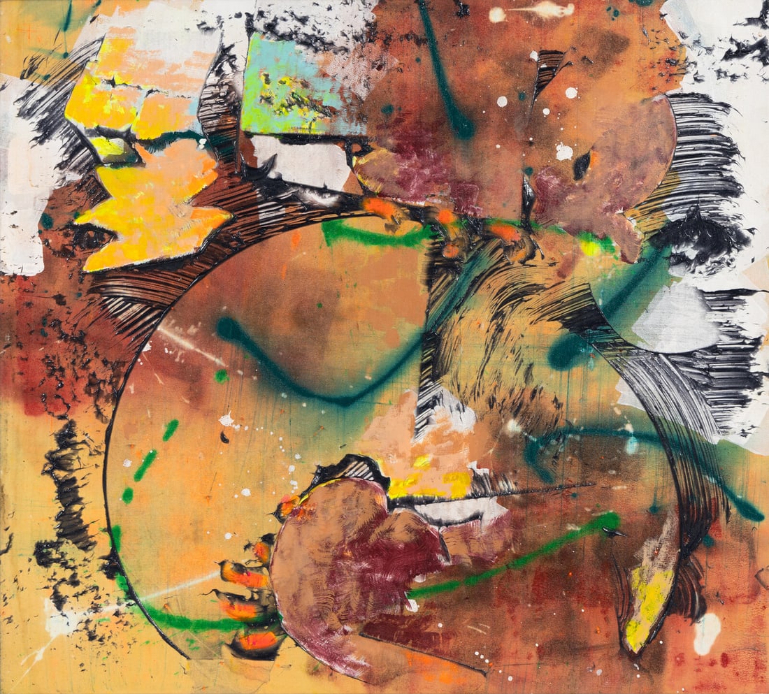 Walter Darby Bannard (American, 1934-2016) Apache, 2012: Walter Darby Bannard (American, 1934-2016) Apache, 2012 acrylic on canvas signed W.D. Bannard, titled and dated (verso) 49 1/2 x 54 3/4 inches. This lot is located in Chicago.