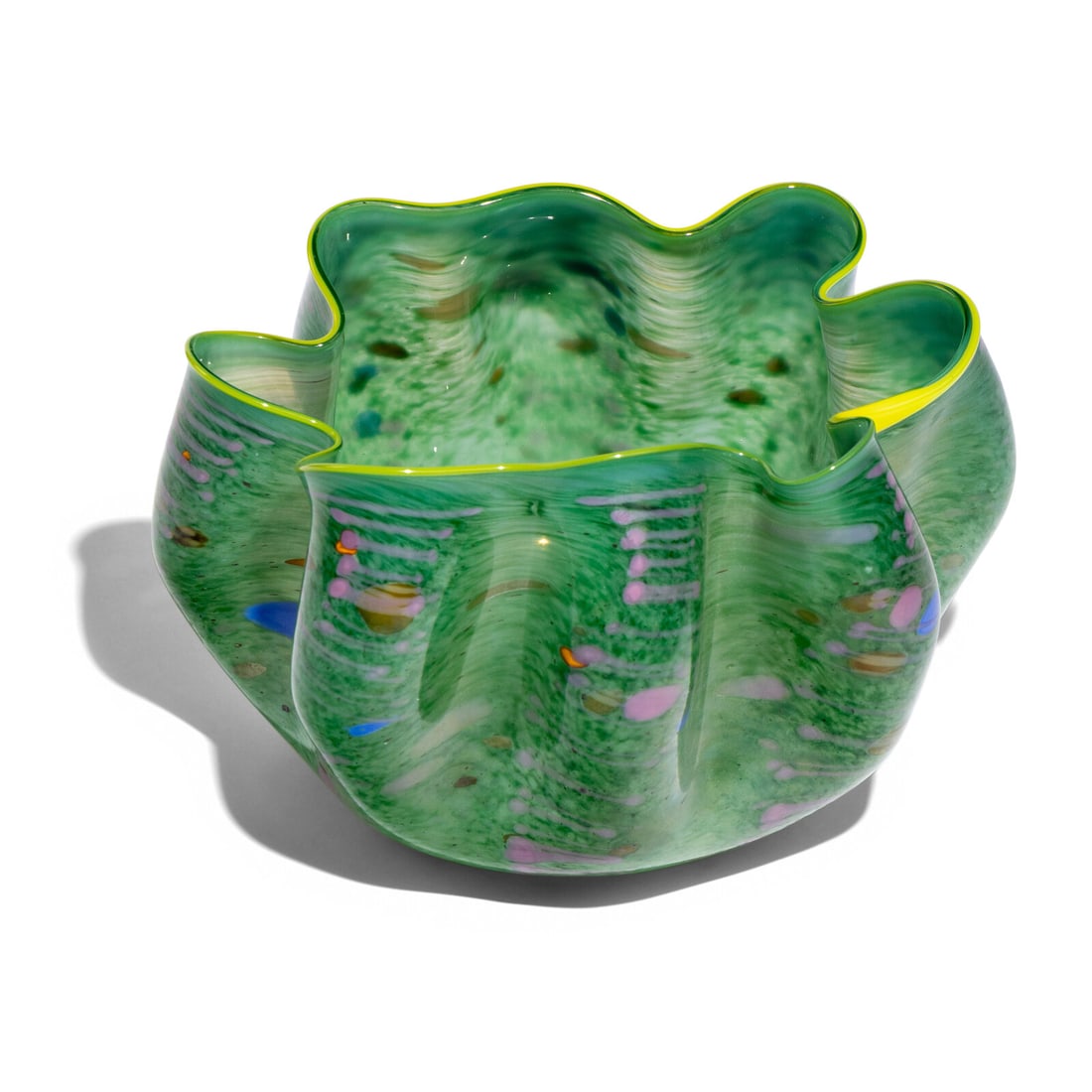 Dale Chihuly (American, b. 1941) Green Macchia with Yellow Lip Wrap, 1982 (1 of 6)