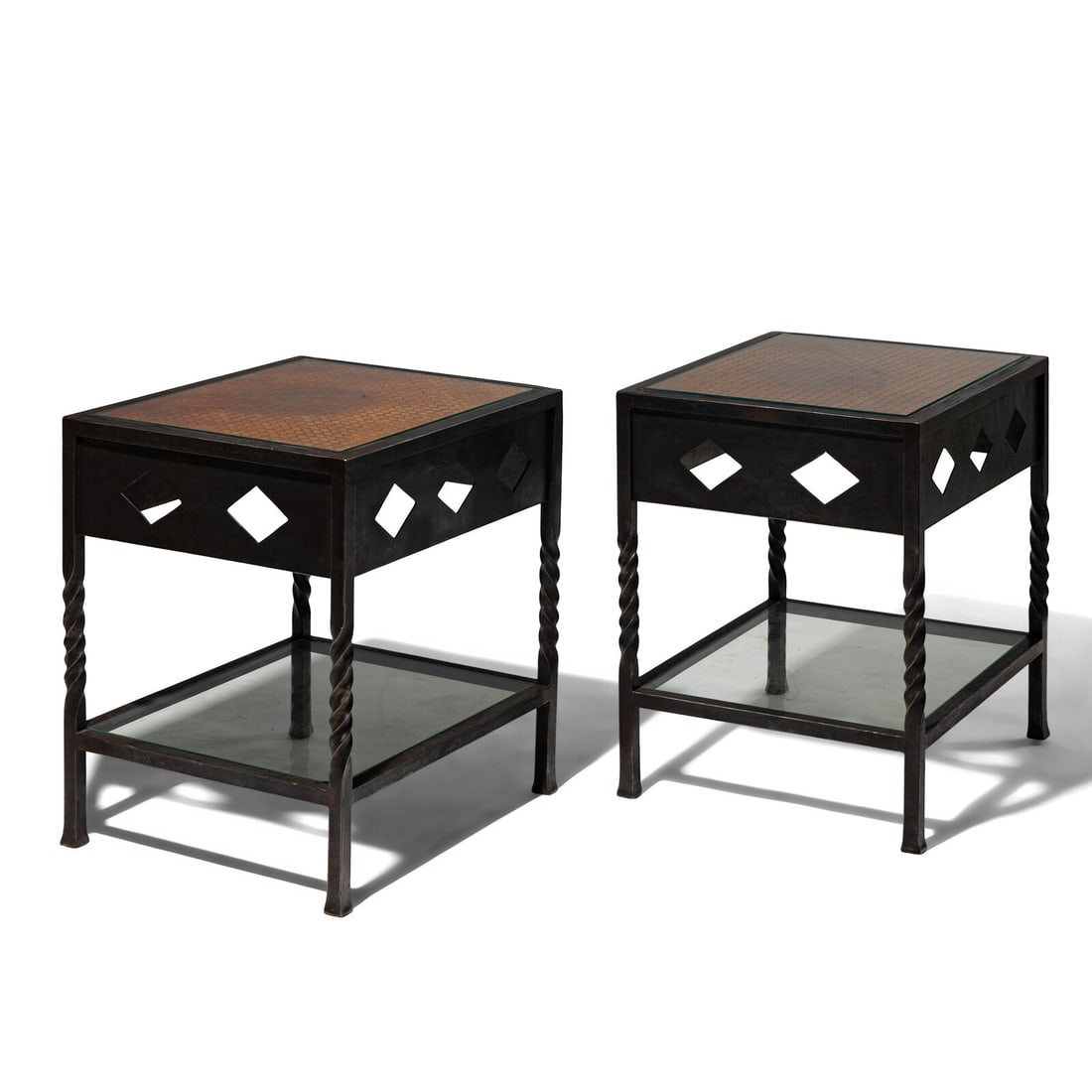 Contemporary Design 20th Century Pair of Iron Side Tables (1 of 2)