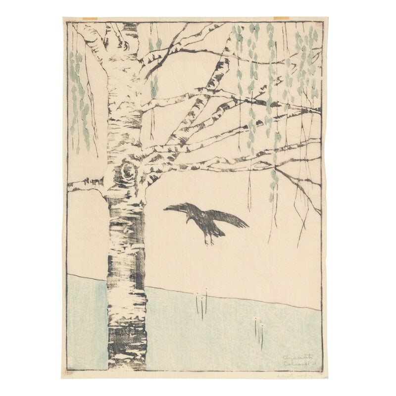 Elizabeth Colwell (American, 1881-1954) The Birch Tree, 1906: Elizabeth Colwell (American, 1881-1954) The Birch Tree, 1906 woodcut signed, dated, and inscribed 'artist copy' in pencil 11 7/8 x 8 5/8 inches. This lot is located in Chicago.