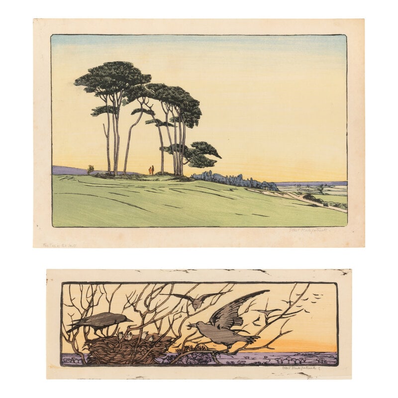 Ethel Kirkpatrick (British, 1891-1941) Untitled (Feeding the Young) and The Top of the Hill (1 of 3)