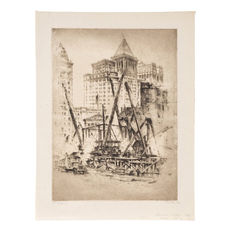 Anton Schutz (German/American, 1984-1977) Six Cityscape Etchings - 6