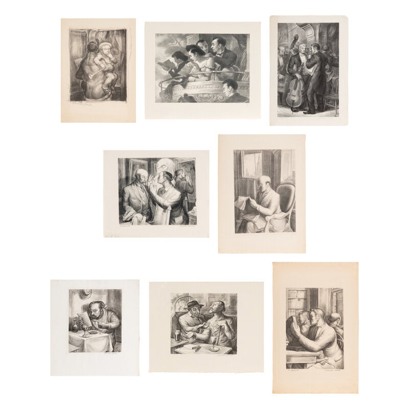 Charles Locke (American, 1899-1983) Eight Lithographs (1 of 9)