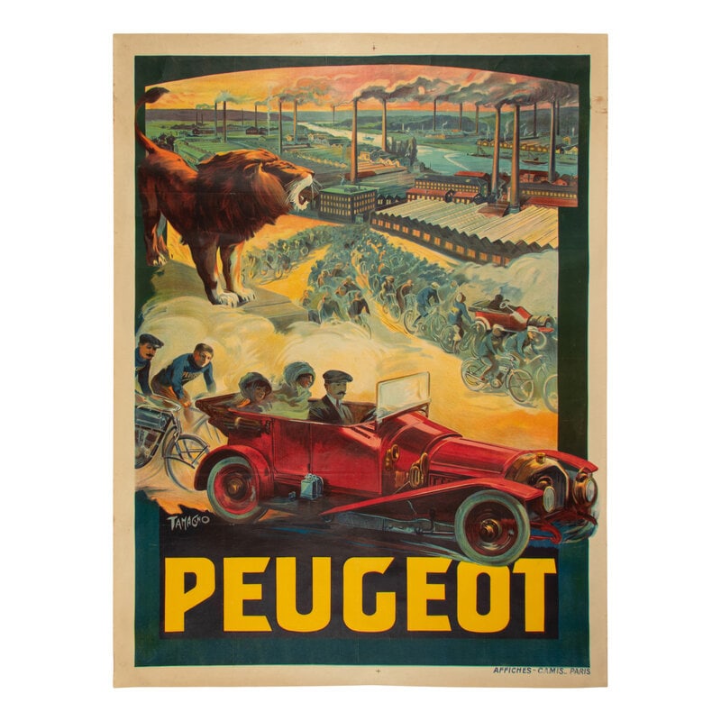 Francisco Tamagno (Italian, 1850-1905) Peugeot Poster, 1912 (1 of 1)